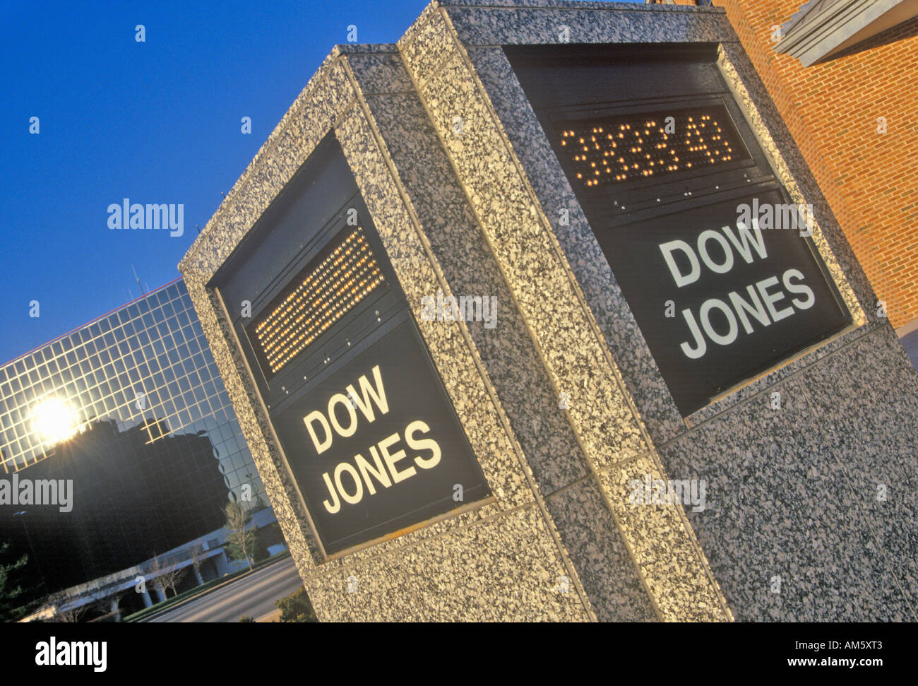 Dow Jones Stock Market marker St Louis Missouri Stock Photo