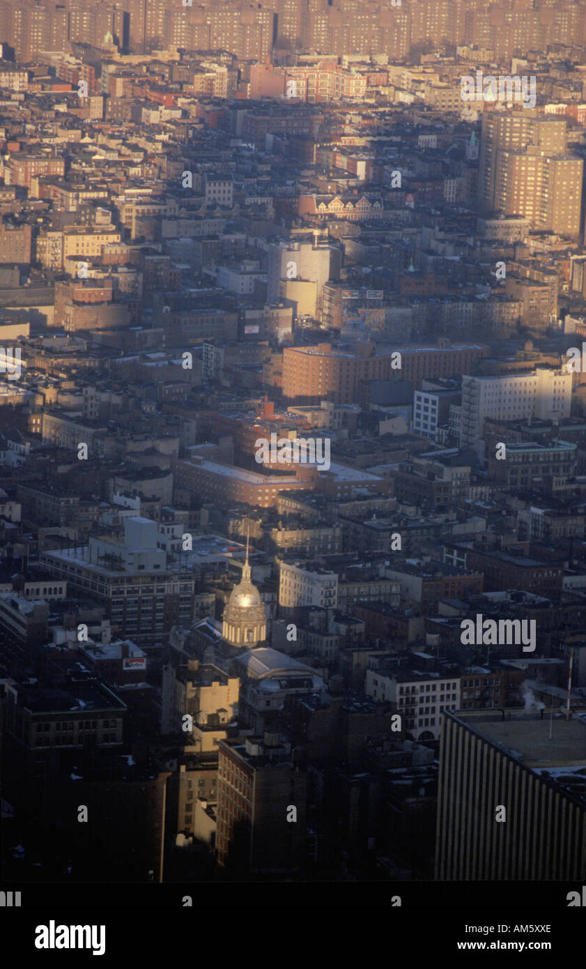 Shadows of World Trade Towers over New York City NY Stock Photo