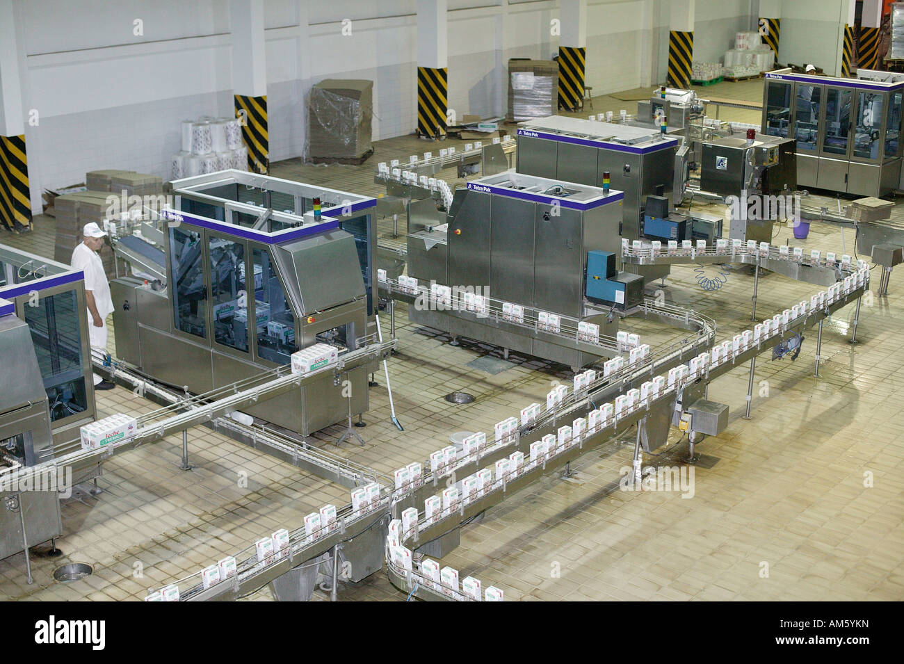 Modern packaging line in a dairy, milk in tetra pak, Loma Plata, Chaco,  Paraguay, South America Stock Photo - Alamy