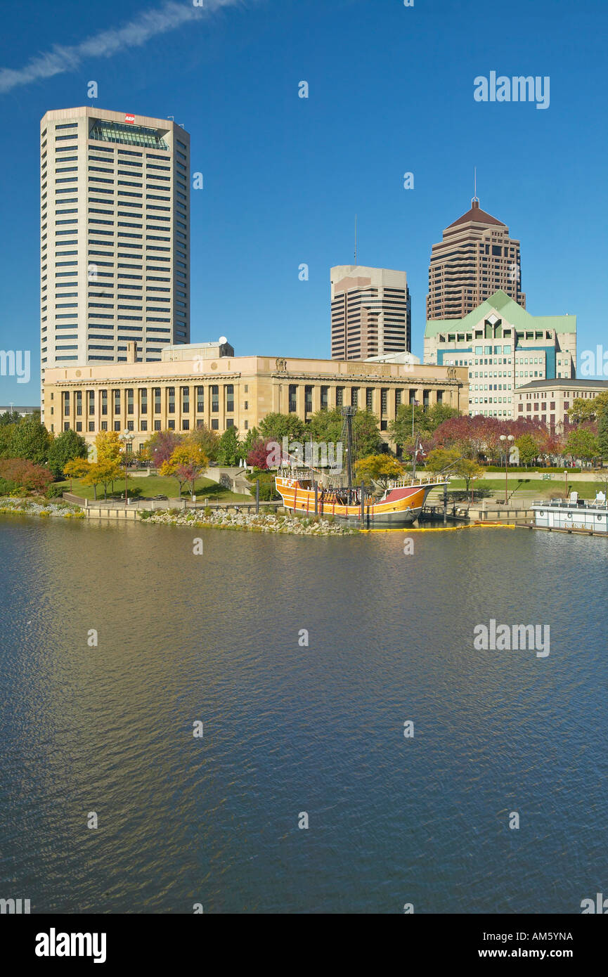Replica of Columbus ship the Santa Maria on Scioto River Columbus Ohio