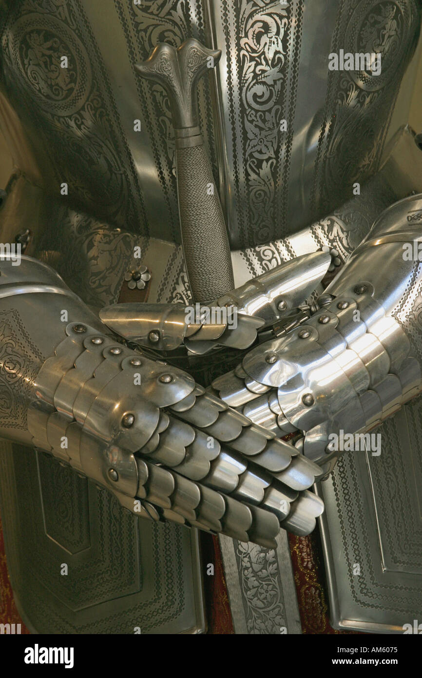 Toledo Spain Suit of armour and sword Stock Photo
