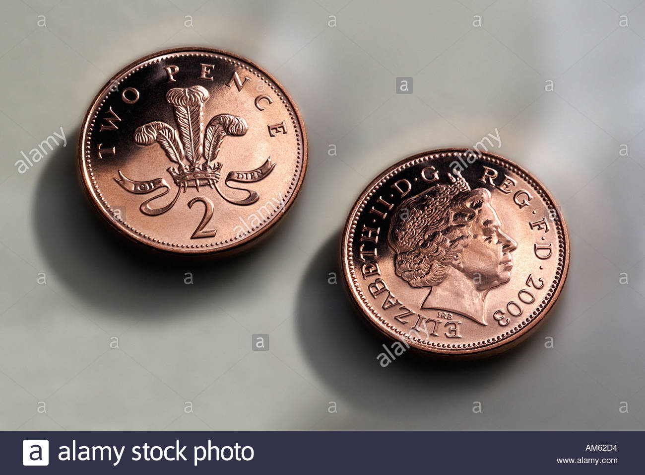 Heads And Tails Of A Two Pence Coin Stock Photo Alamy