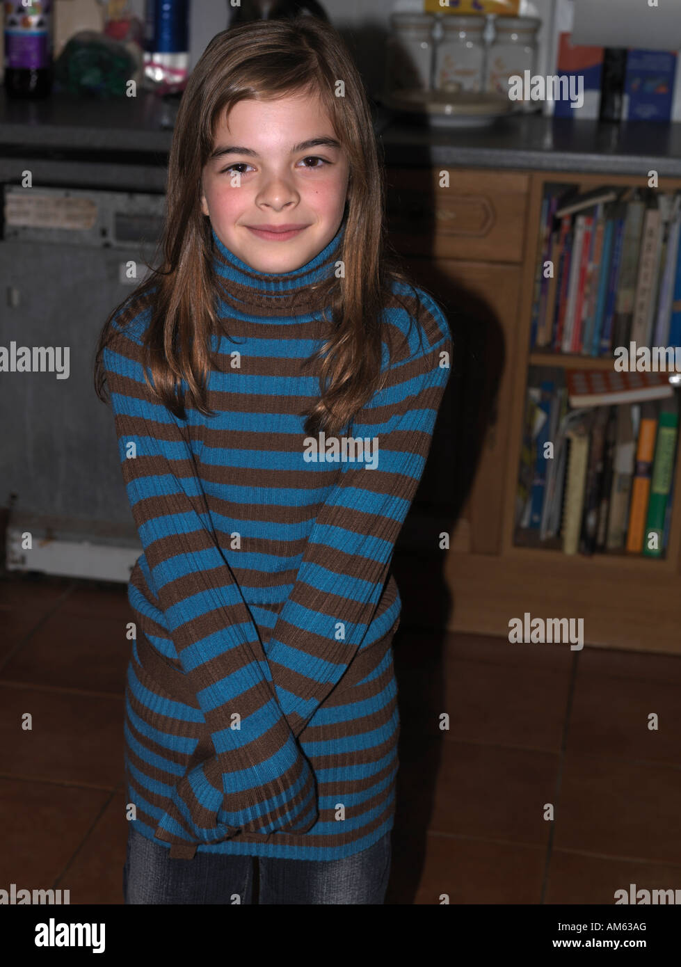Portrait of ten year old English Girm Stock Photo