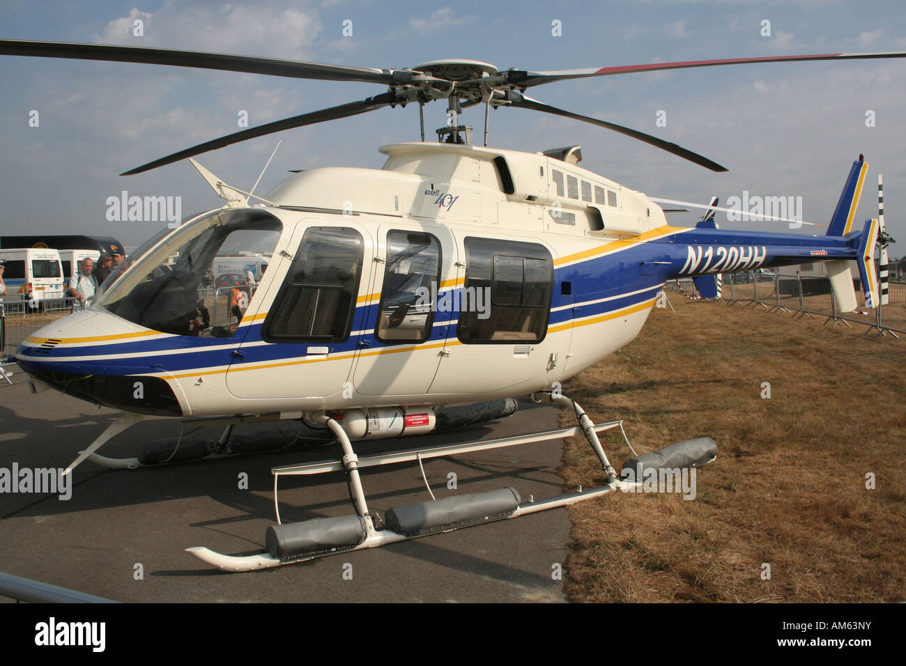 Bell 407 helicopter Stock Photo