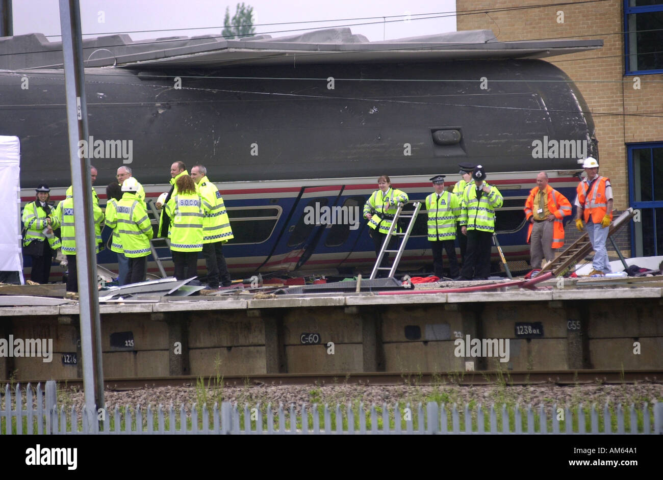 Potters Bar train crash Hertfordshire UK Stock Photo