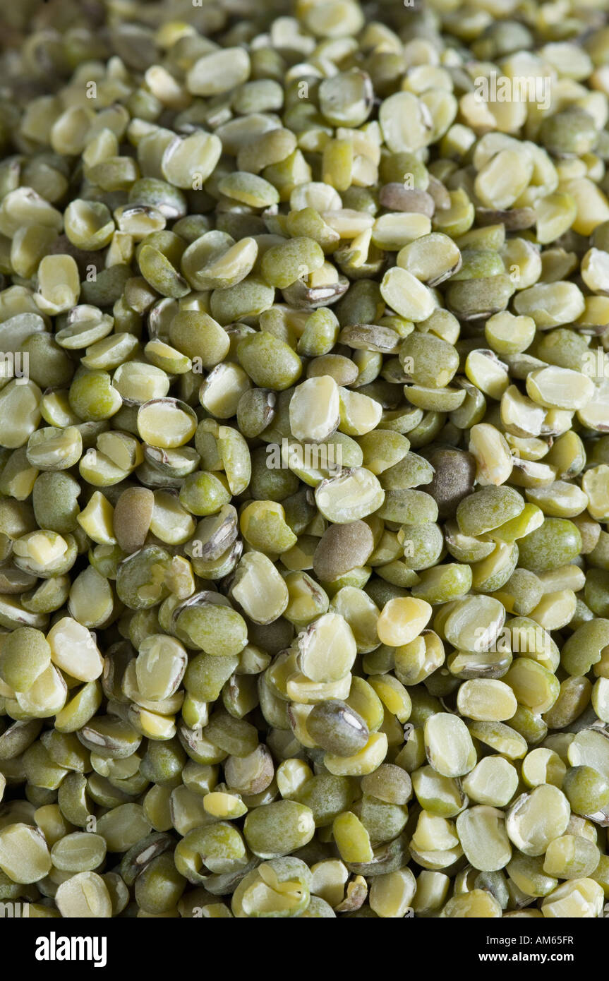 Close-up of Split Green grams Stock Photo