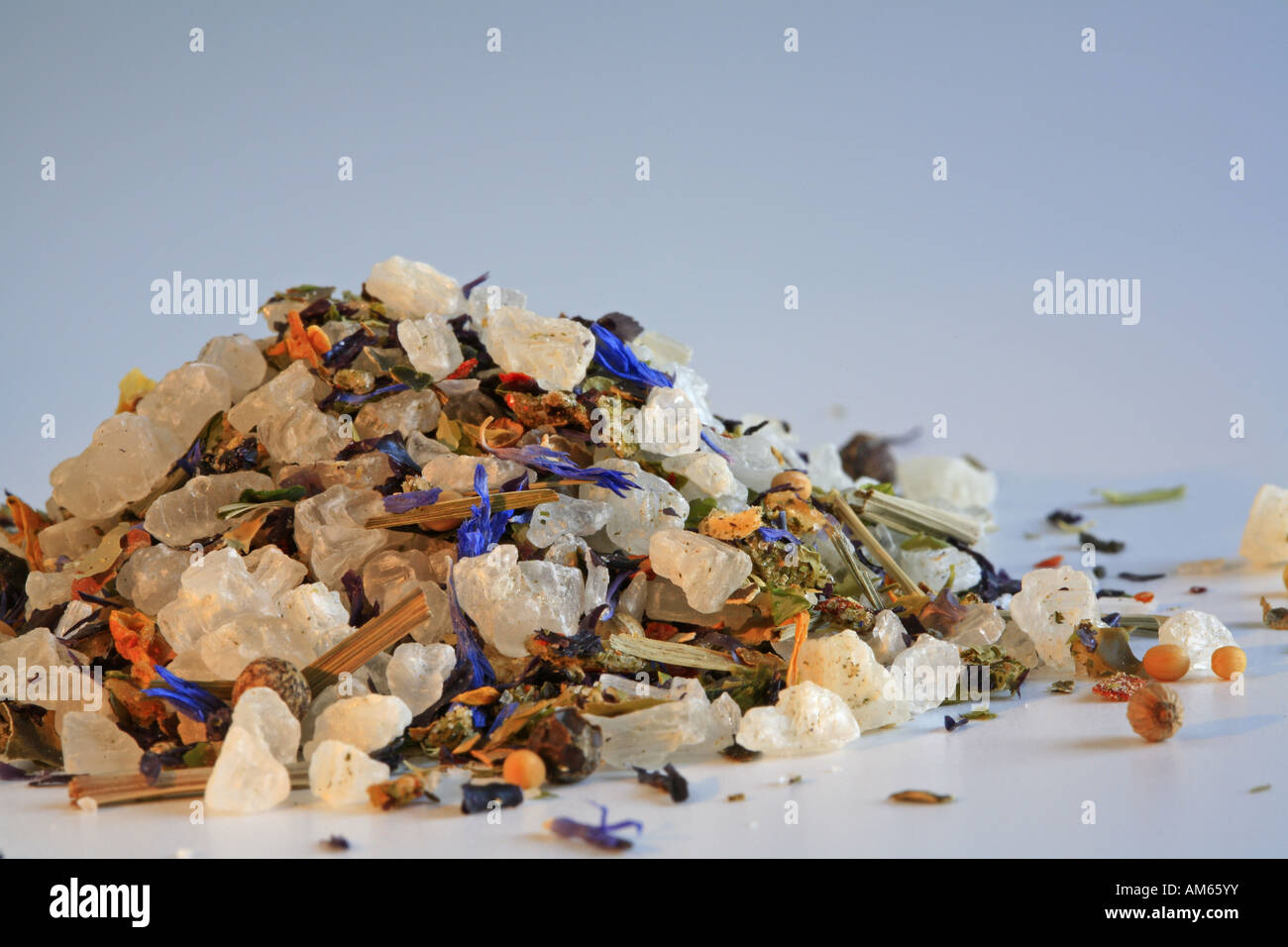 Sea salt with several herbs Stock Photo