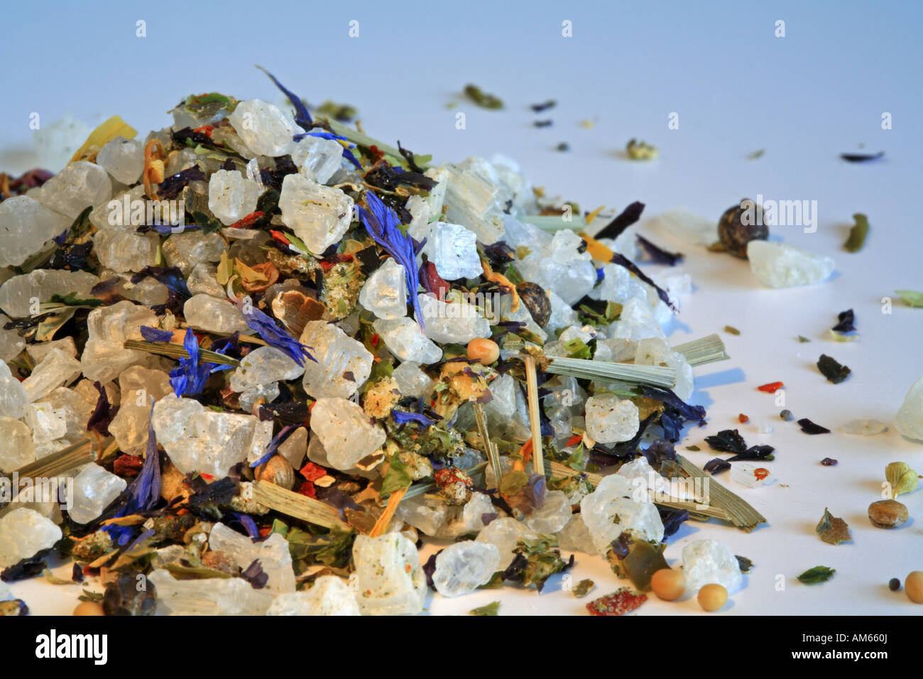 Sea salt with several herbs Stock Photo