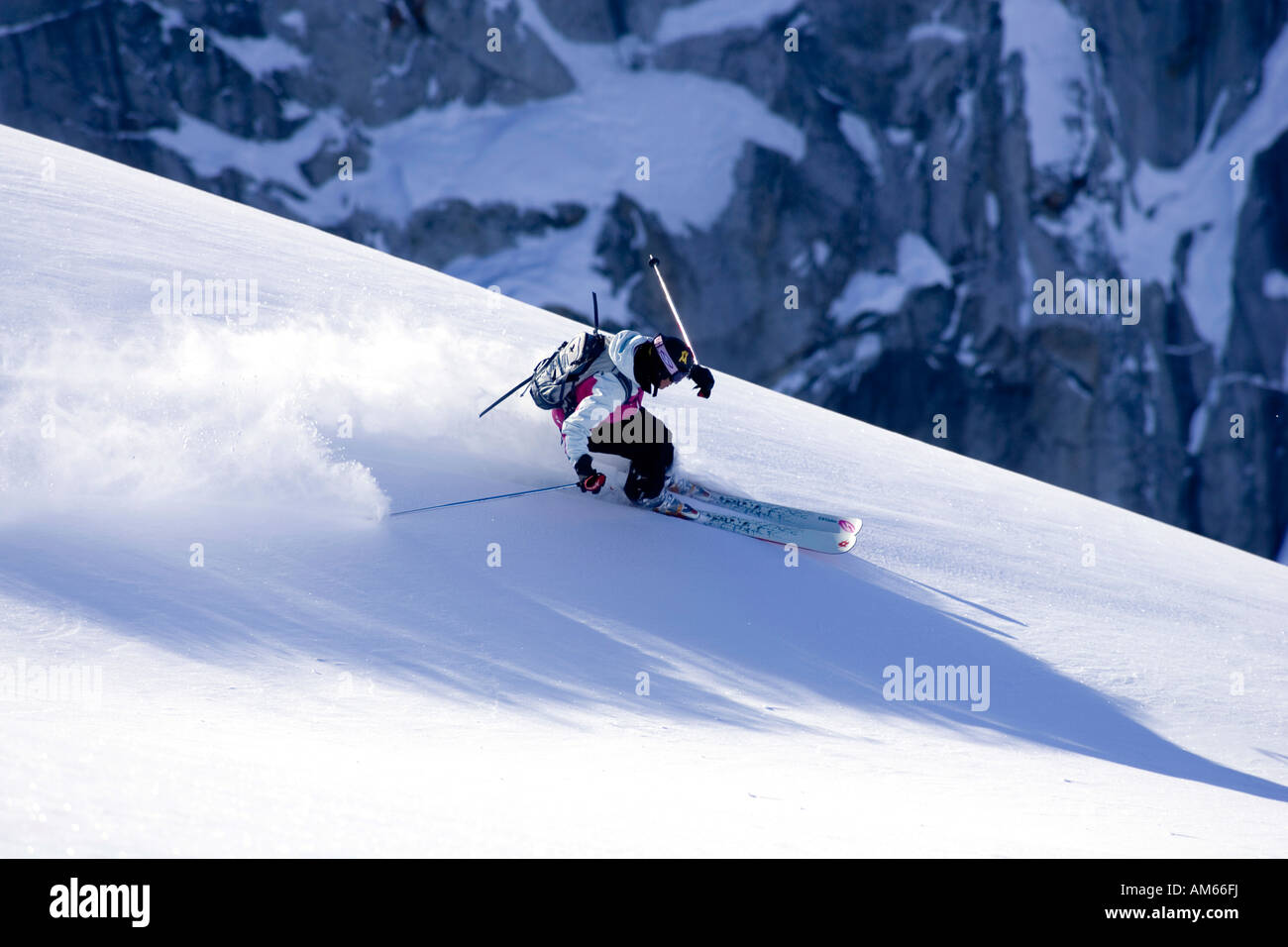 A freerider in deep snow, Weisssee, Austria Stock Photo