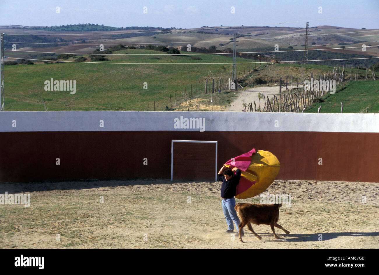 An arena at a finca in the countryside Stock Photo