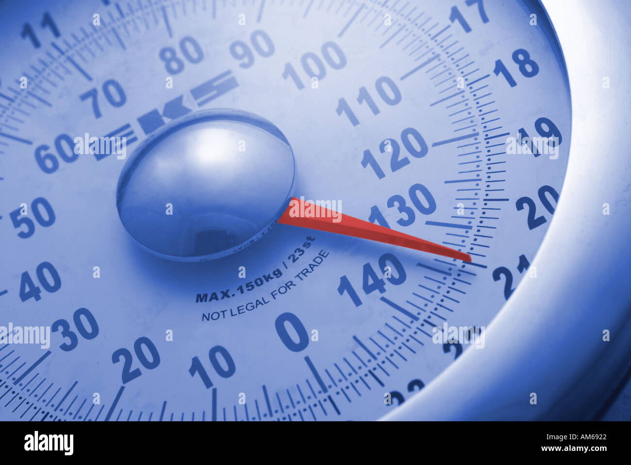 Weighing Scales dial with bright red needle Stock Photo Alamy