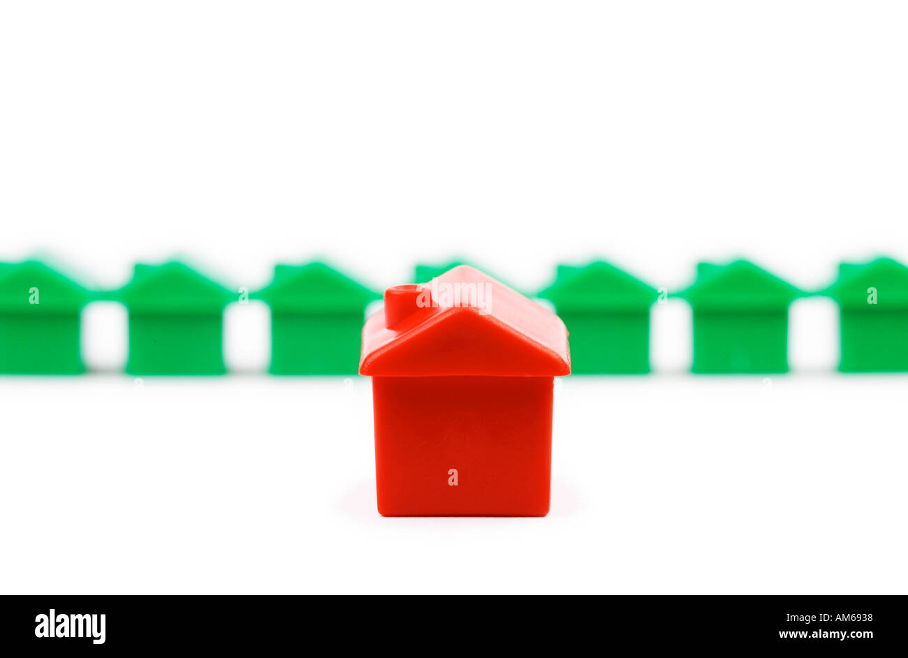 Real Estate Property Board game concept Moving to a bigger House Stock