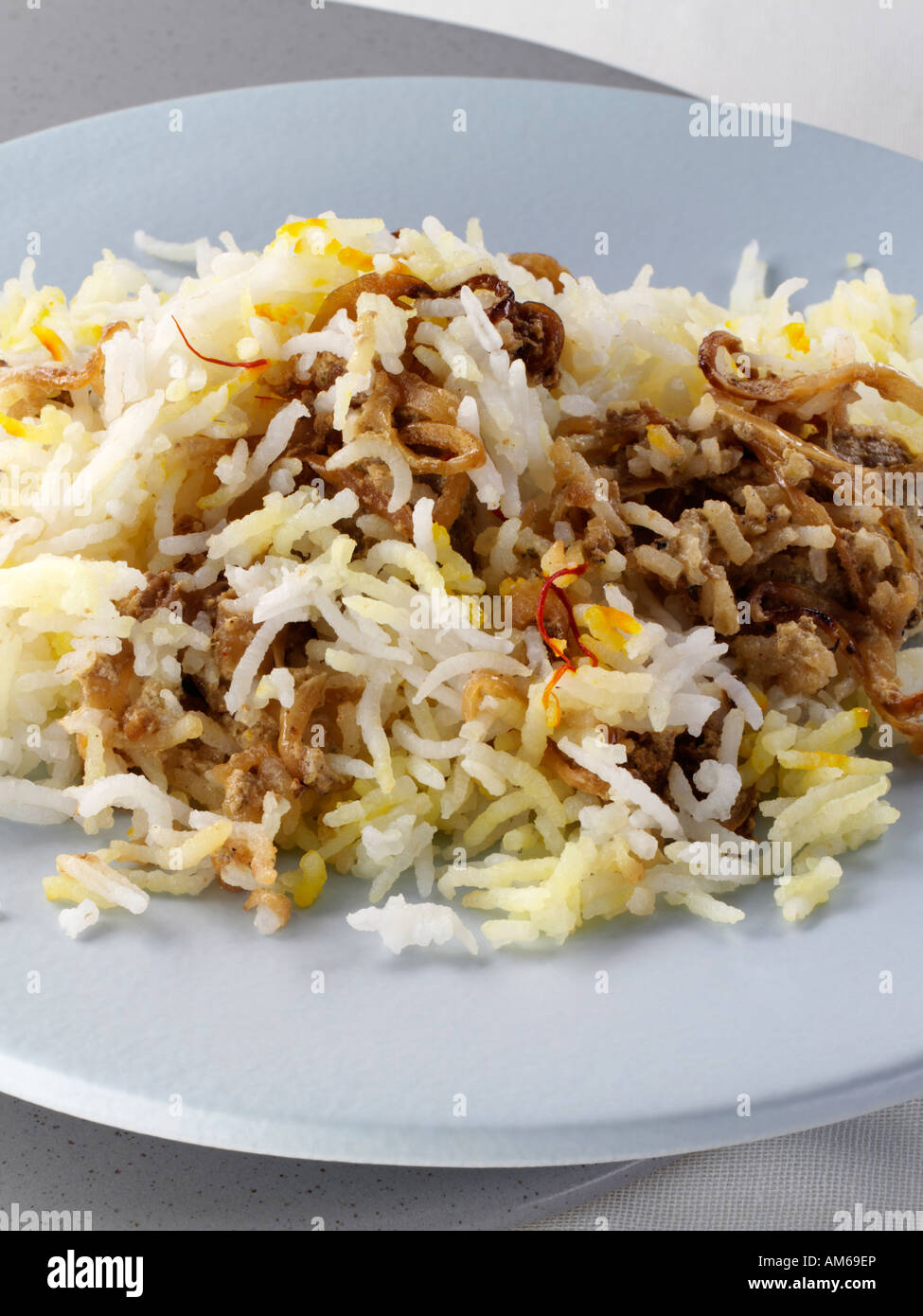 Lamb biryani with basmati saffron rice editorial food Stock Photo Alamy