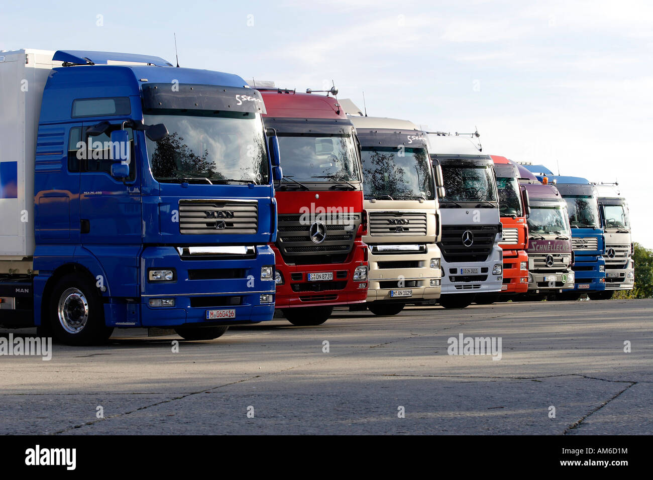 Parking lorries Stock Photo