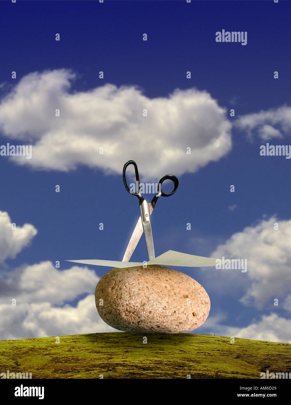 Rock Paper Scissors vertical version Stock Photo