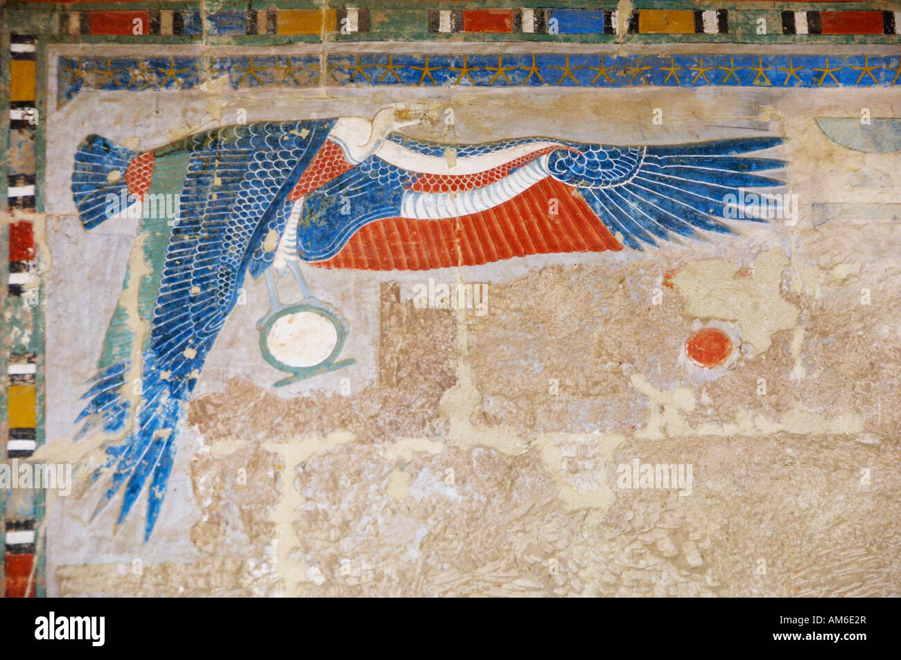 Painted Vulture Hieroglyph Hatshepsut Temple Egypt North Africa Stock Photo Alamy