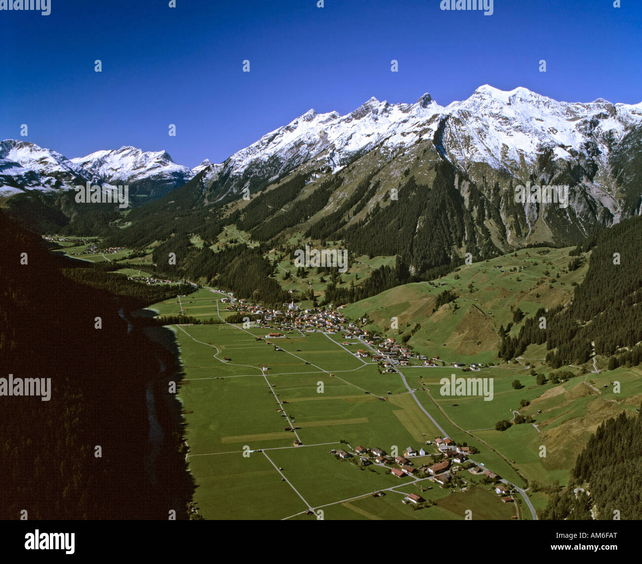 Holzgau in the Lechtal, Lechtal and Allgaeu Alps, Tyrol, Austria Stock Photo