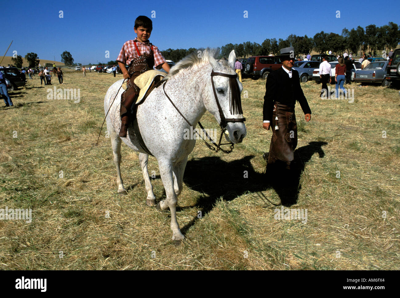 A young horseman at the festival of acoso y deribo Stock Photo