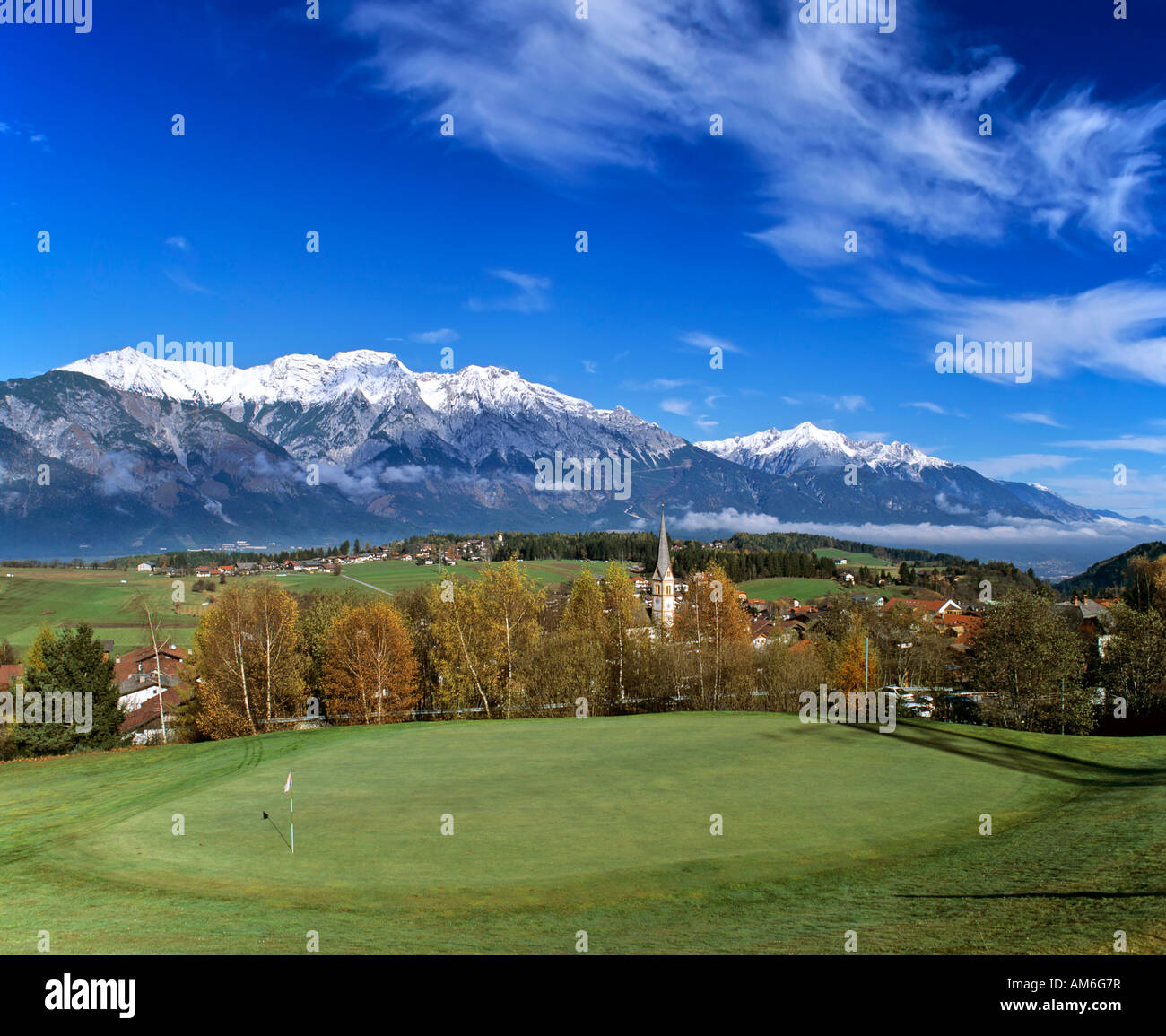 Golf course, Aldrans, Karwendel, Inntal, Tyrol, Austria Stock Photo