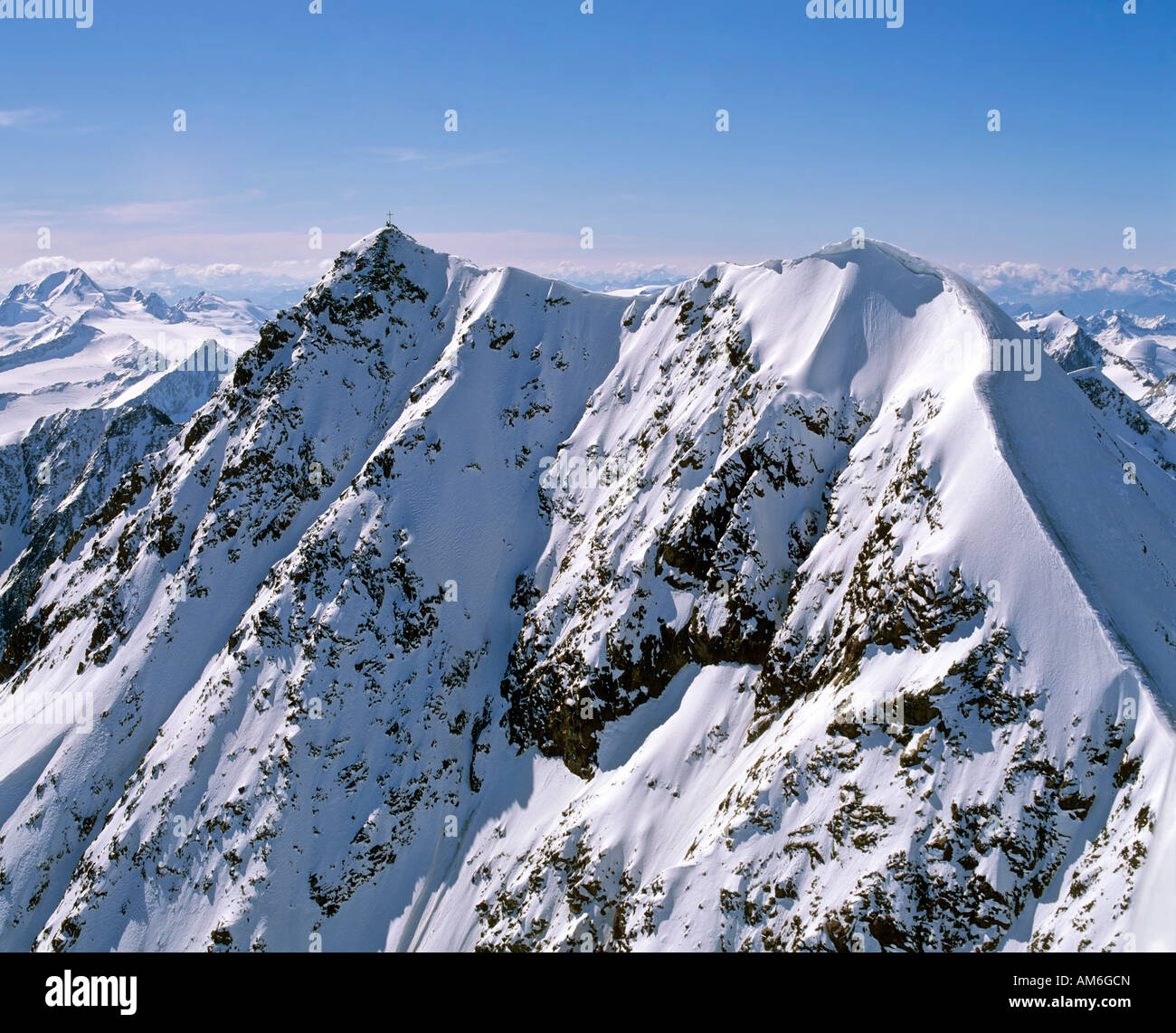 Oetztaler Wildspitze, Weisskamm, Pitztal, Oetztal Alps, Tyrol, Austria Stock Photo