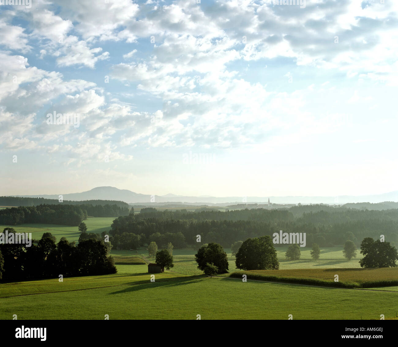 Hilly landscape, Chiemgau, Upper Bavaria, Germany Stock Photo
