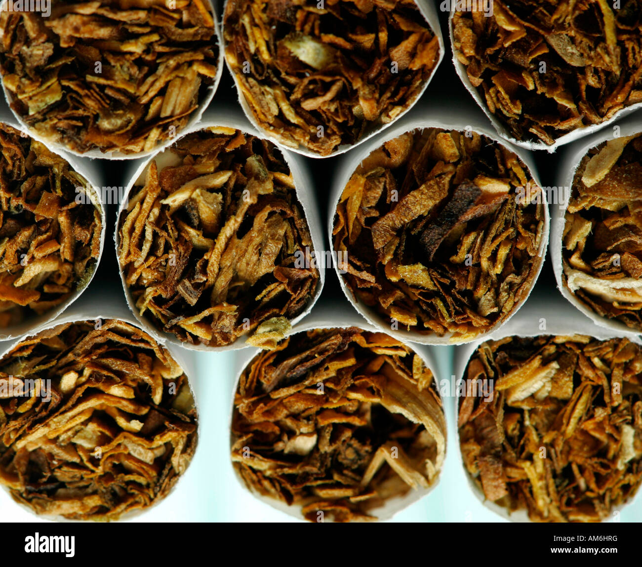 A close-up abstract view of cigarette ends Stock Photo