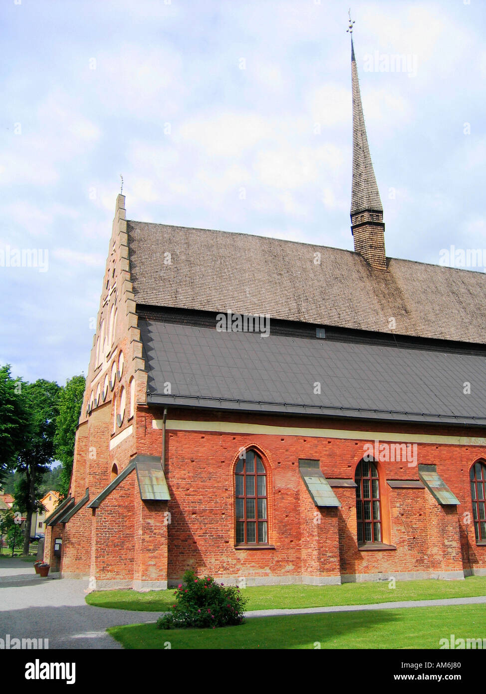 The 13th century gothic church St Laurentii kyrka in idyllic Söderköping Sweden has a chore from the 11th century Stock Photo