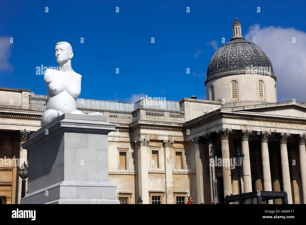 Alison Lapper pregnant a sculpture by Marc Quinn in Trafalgar Square London UK Stock Photo