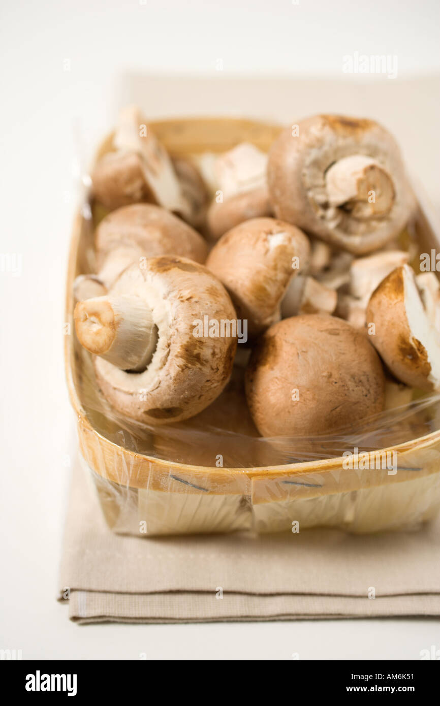 Mushrooms in a package Stock Photo