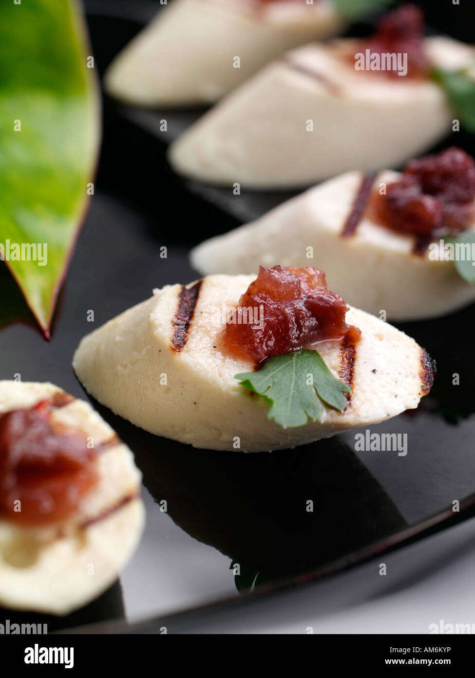 Chicken boudin blanc canapes editorial food Stock Photo