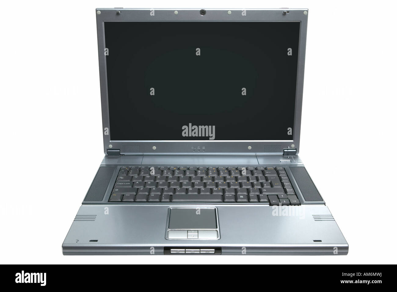 Widescreen Laptop computer isolated on a white background with clipping path for both laptop and screen Stock Photo