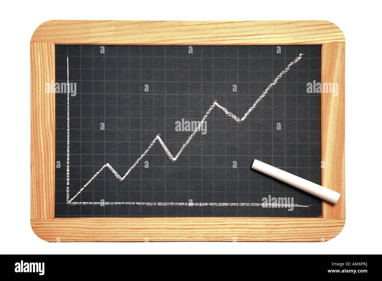 Blackboard with a graph showing a rate of growth Stock Photo