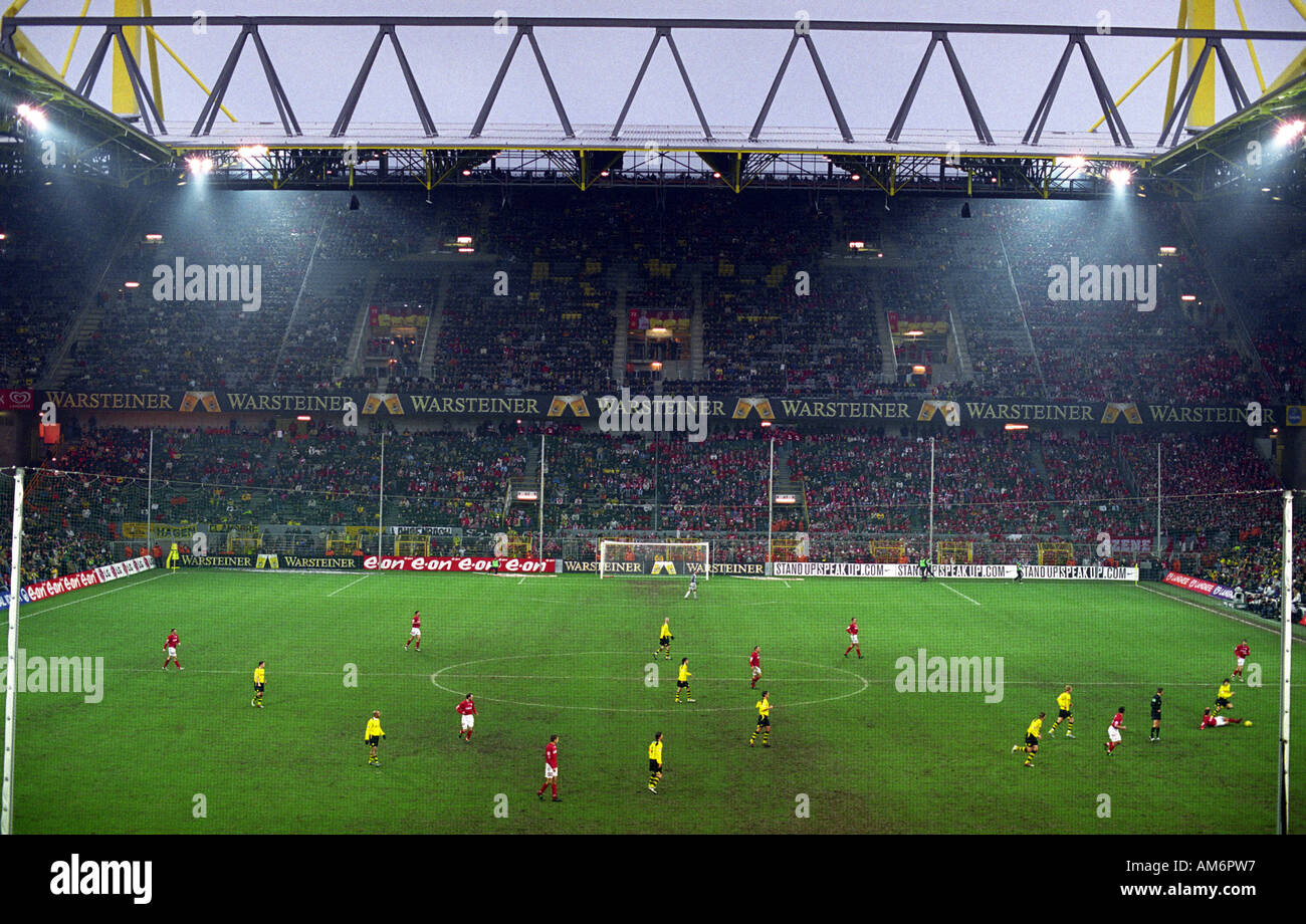 German football club Borussia Dortmund playing at their Signal Iduna Park ground (Westfalenstadion) Stock Photo