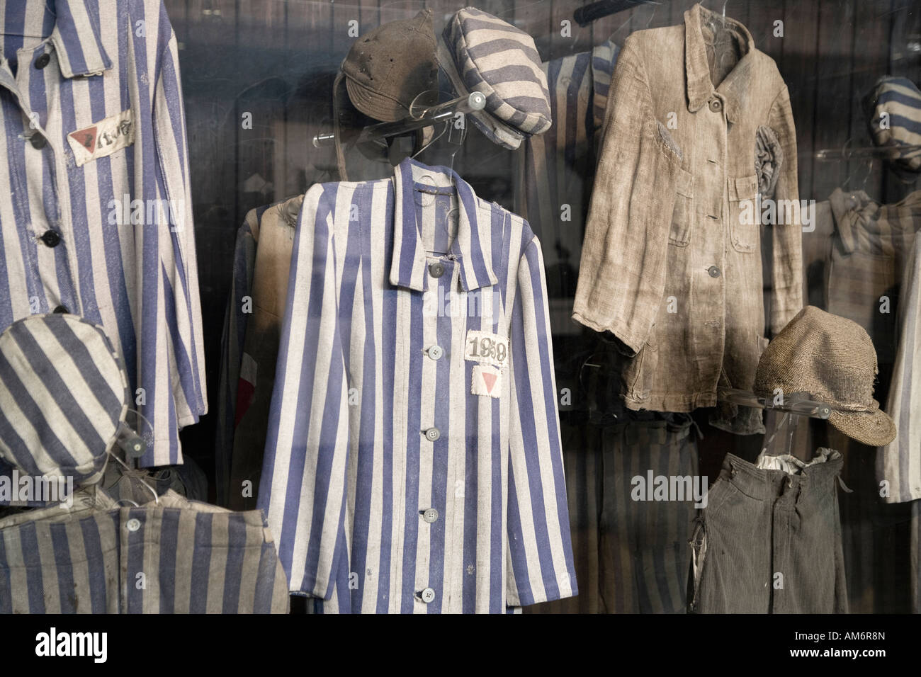 Prisoner uniforms Majdanek Death Camp Stock Photo
