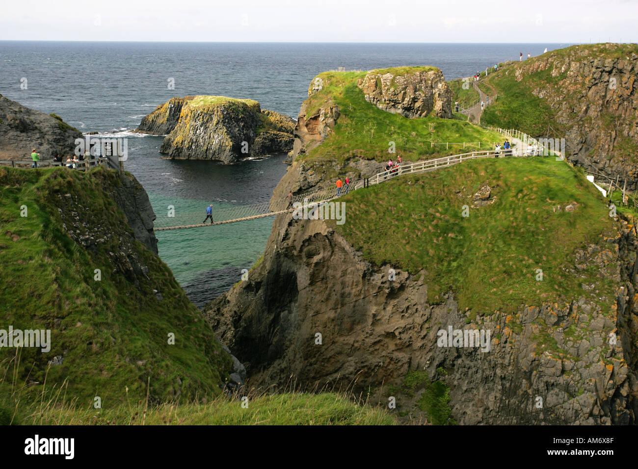 The Carrick a Rede Rope bridge Ballycastle Northern Ireland, a major scenic  tourist attraction on the north Antrim coast NI GB Stock Photo - Alamy
