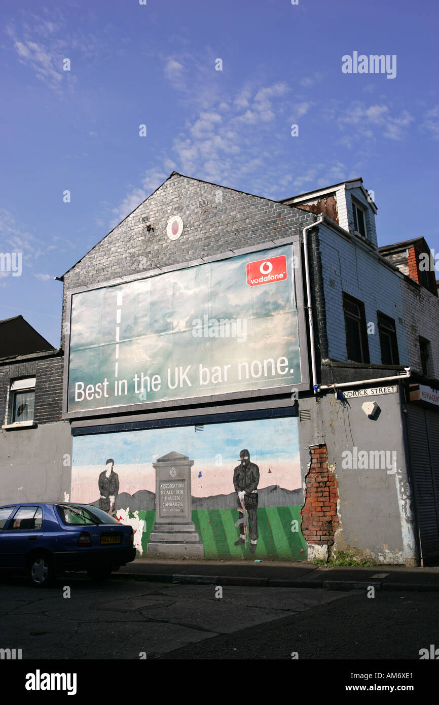 Famous tourist attraction the East Belfast Murals on Newtonards Road a