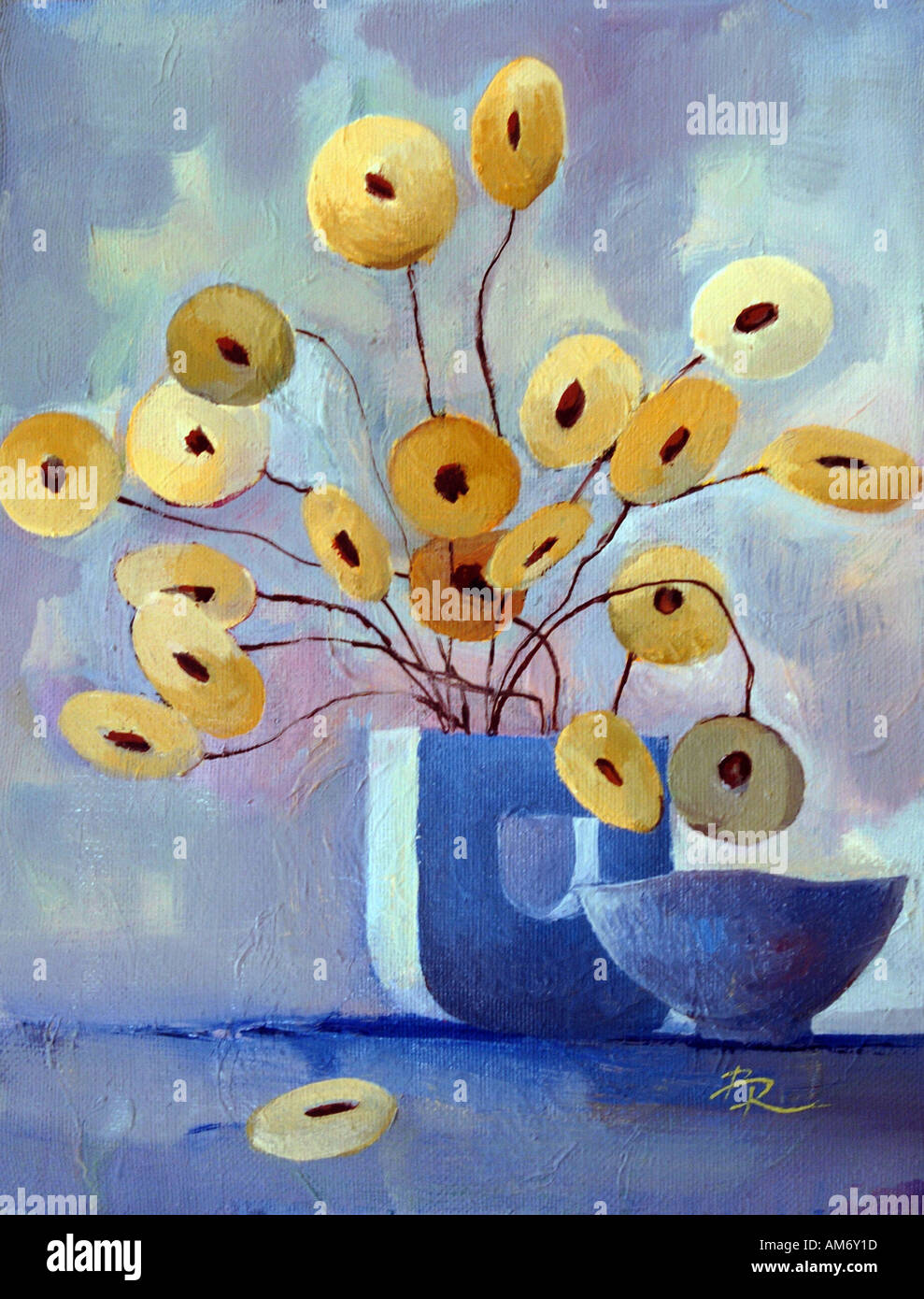 flowers oil painting Stock Photo - Alamy