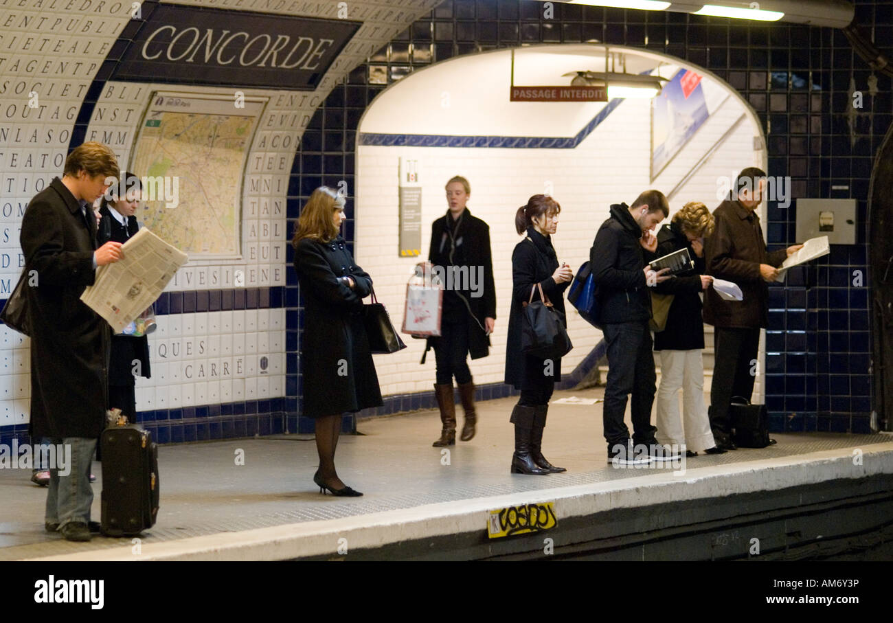 Metro station Paris France Stock Photo