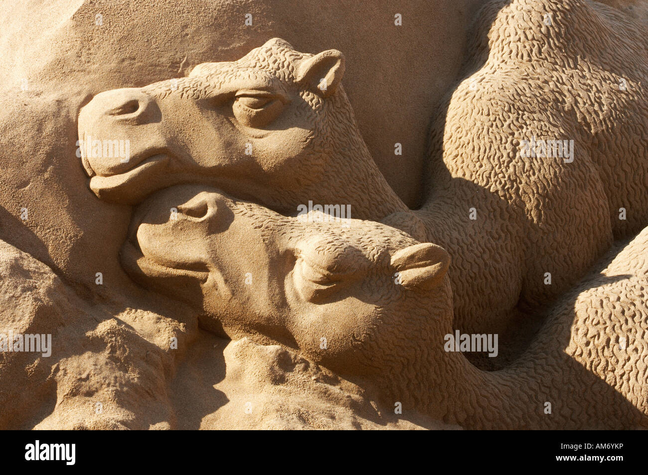 nativity scene sand sculpture on Las canteras beach in Gran Canaria