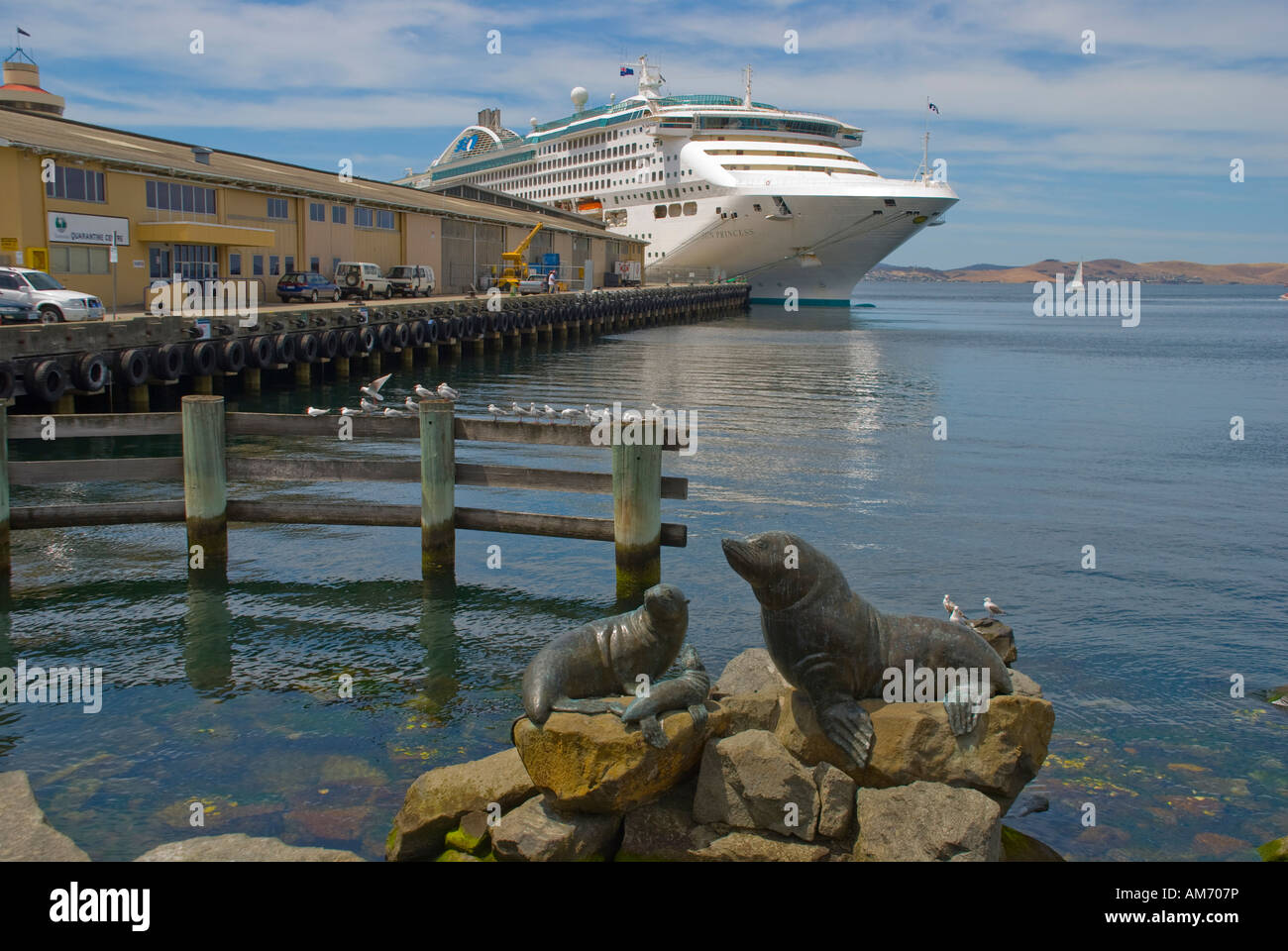 The luxury cruise liner Sun Princess at the docks in Hobart Tasmania Australia Stock Photo