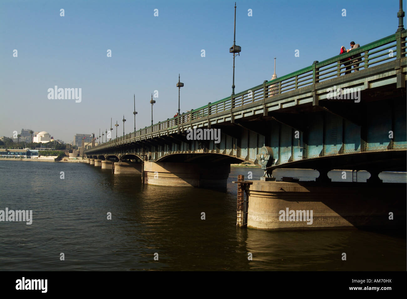 Tahrir (Qasr el Nile) bridge over river Nile, Cairo, Egypt Stock Photo