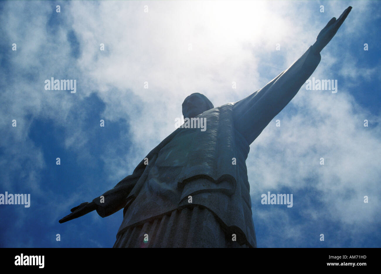 Rio de Janeiro Jesus Christ the Redeemer atop Corcovado hunchback Stock Photo