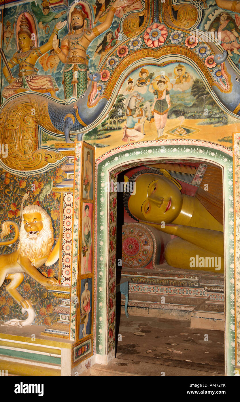 Sleeping Buddha in a temple in Sri Lanka Stock Photo