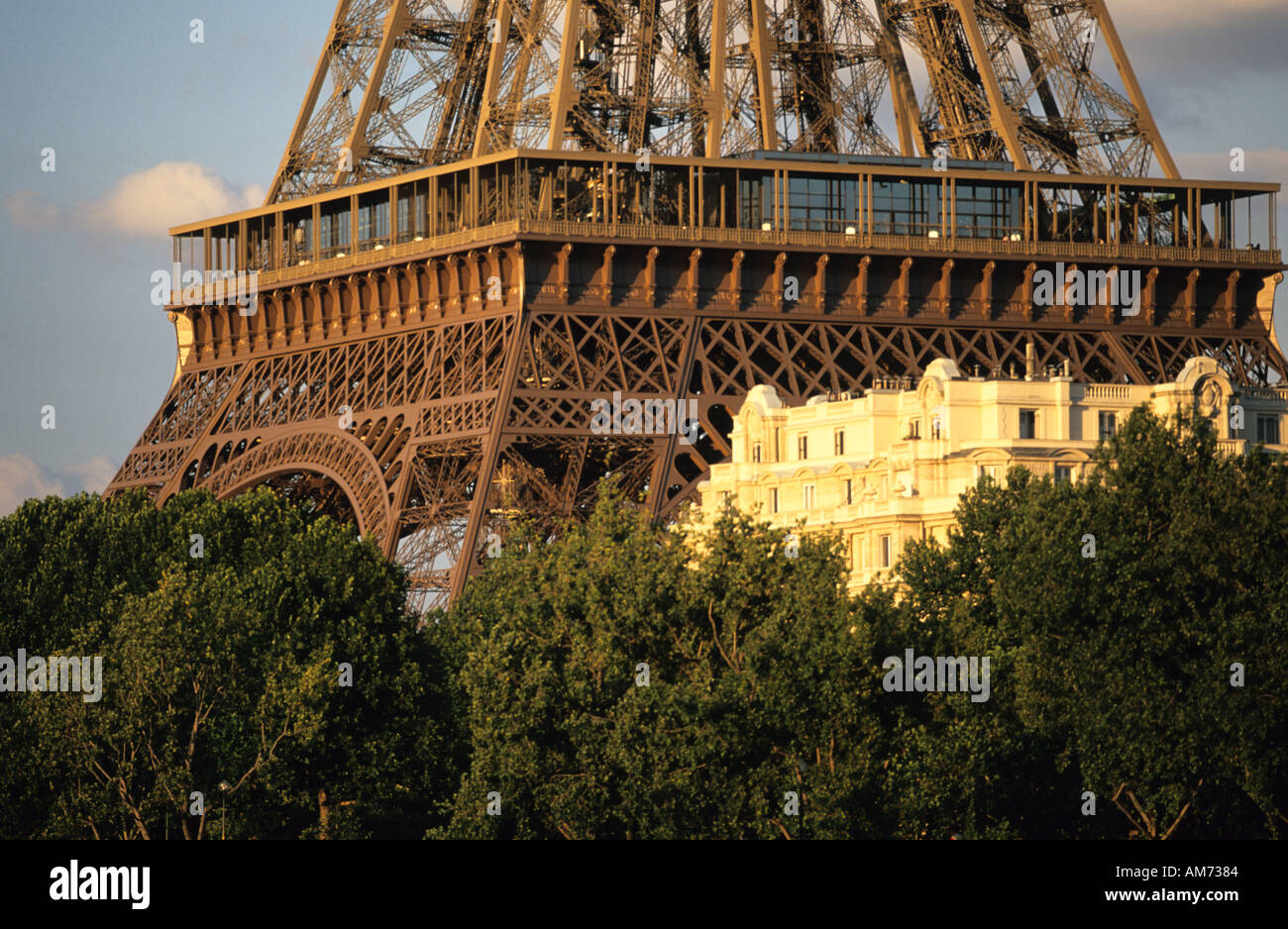 Eiffel Tower and apartment building Paris France Stock Photo - Alamy