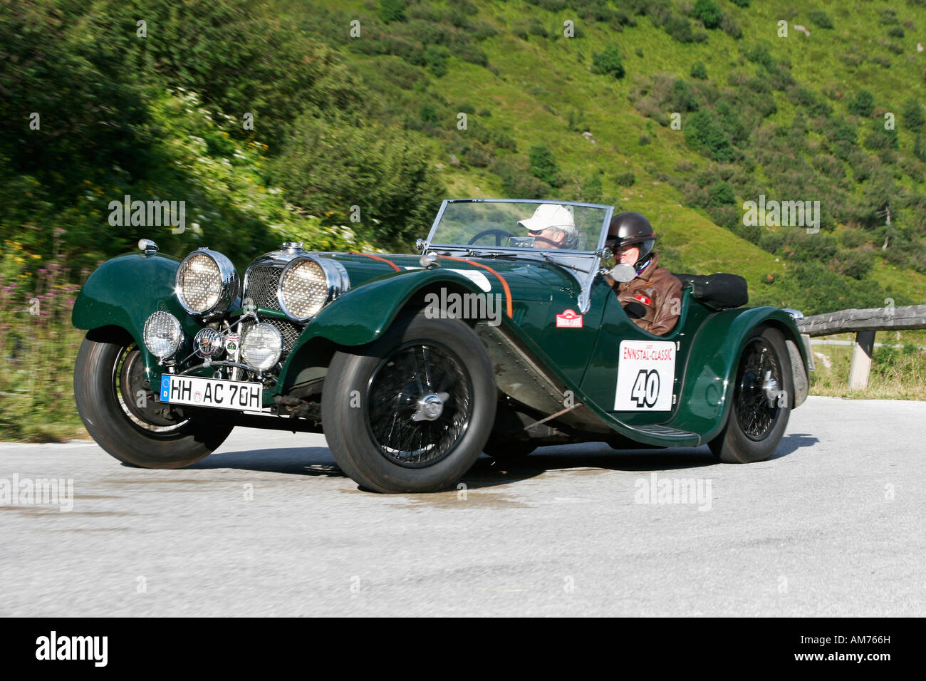 Jaguar SS 100, vintage car, year of construction 1937, Ennstal-Classic 2007, Austria Stock Photo