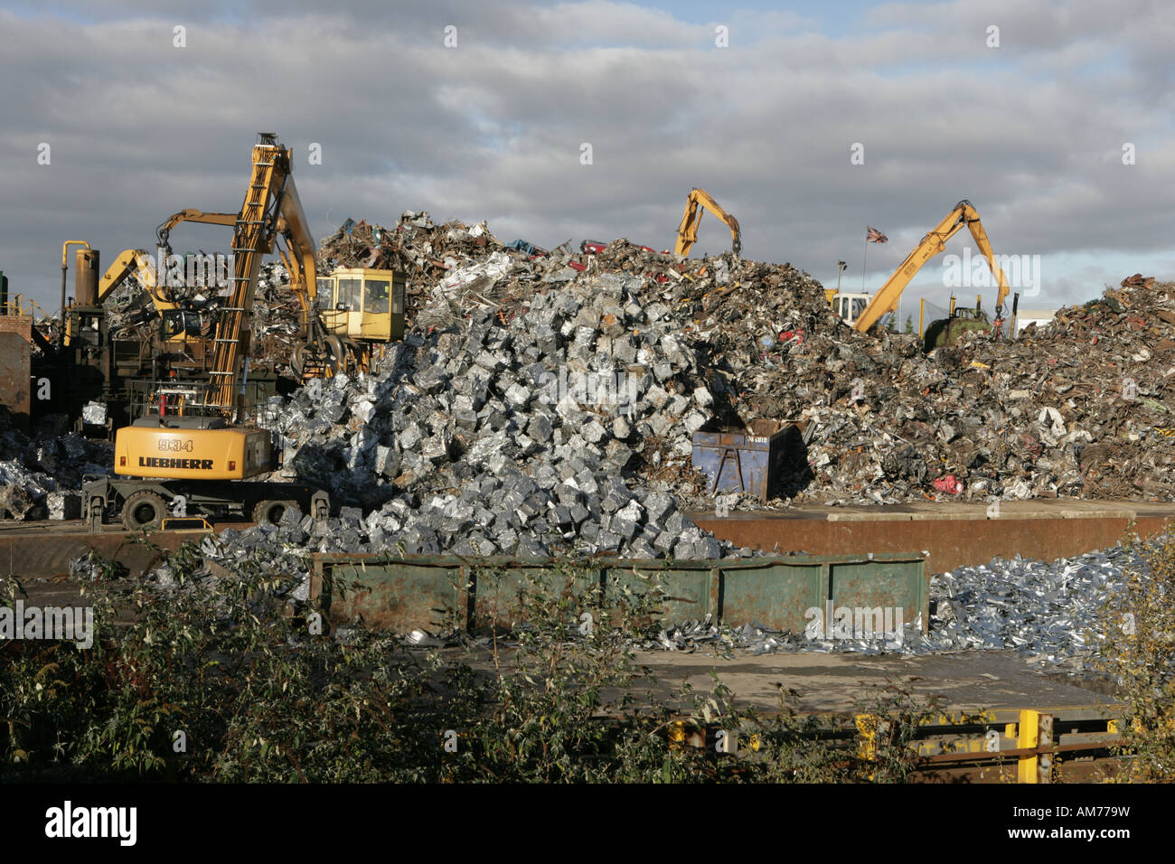 One of the largest scrap yards in the country at Swindon, large cranes