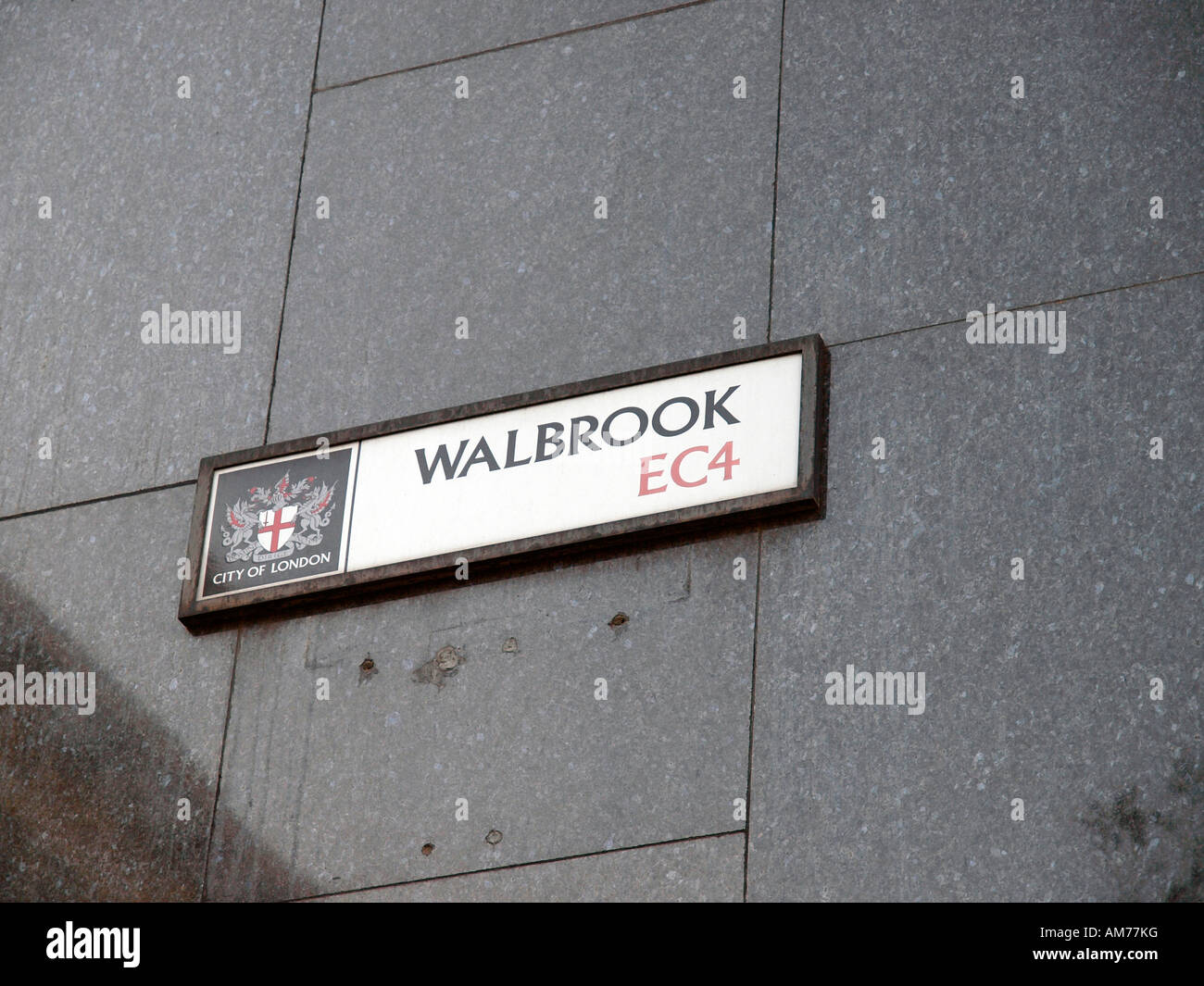 Street sign for Walbrook in The City of London EC4 Stock Photo