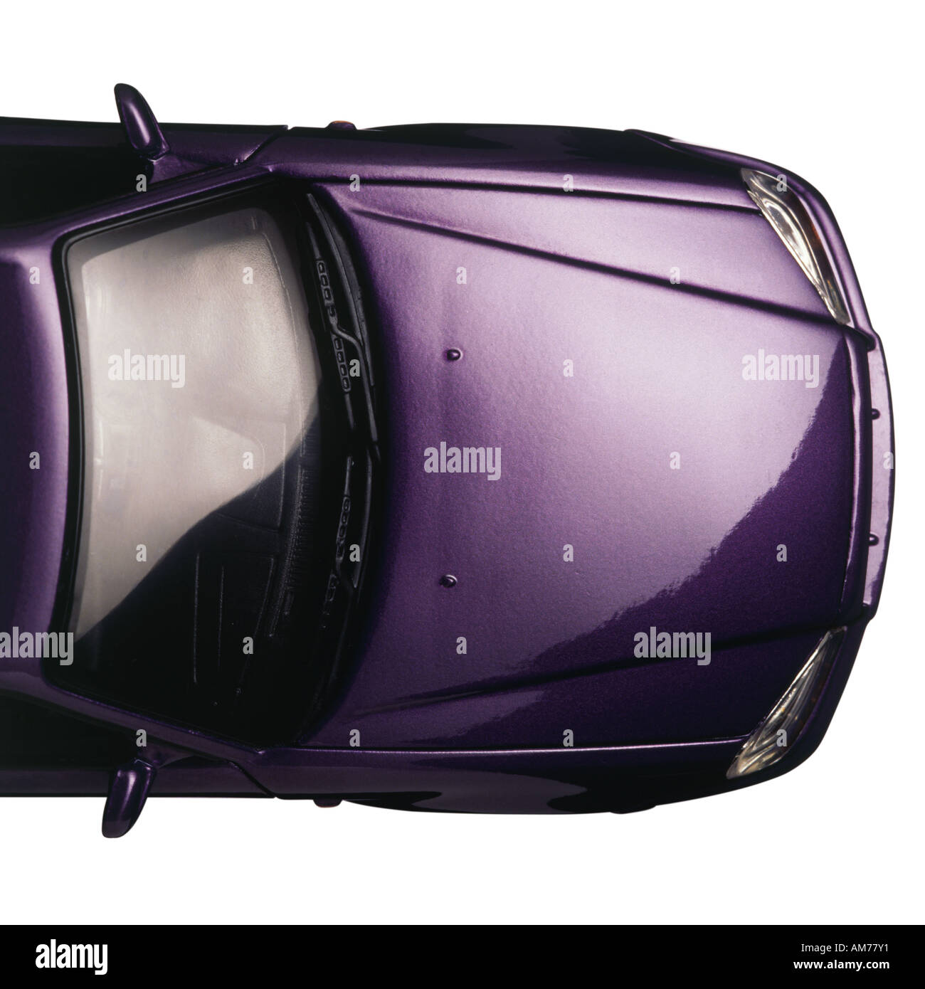 A purple coloured car bonnet Stock Photo