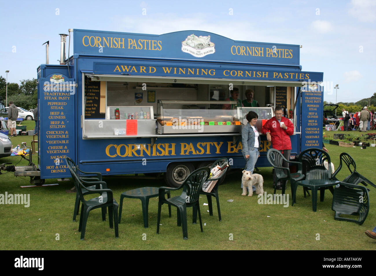 Cornish Pasties, Fast food cart in Rosudgeon, Cornwall, Great Britain