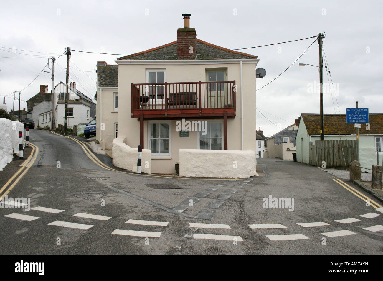 House in street turn, Porthleven, Cornwall, Great Britain Stock Photo Alamy